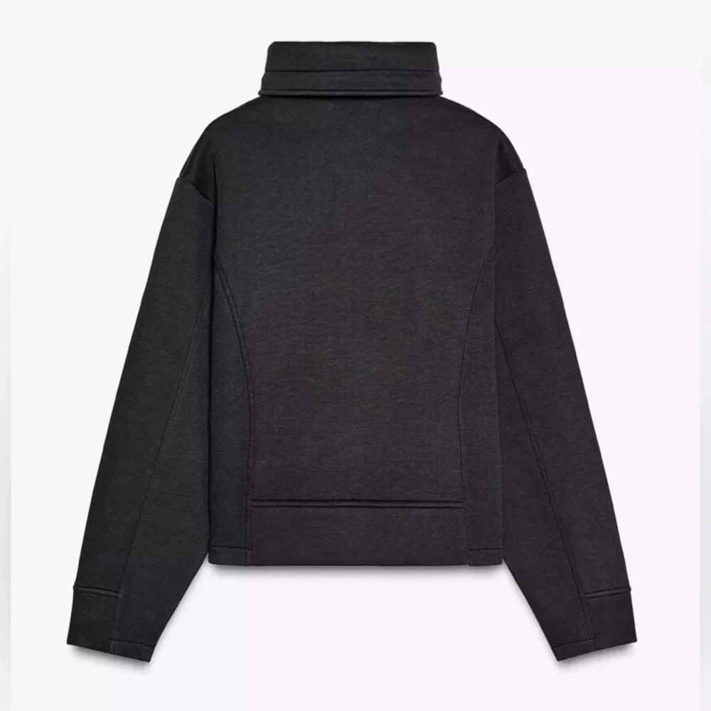 ZARA PIQUÉ ZIP-UP JACKET
Color: DARK NAVY * Size: XS-S - Picture 3 of 8